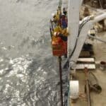 Taking sediment cores for coral dating (c) M. Douarin